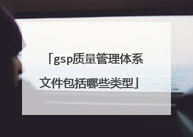 gsp质量管理体系文件包括哪些类型