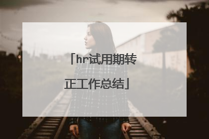 hr试用期转正工作总结