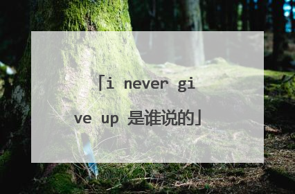 i never give up 是谁说的
