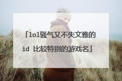 lol骚气又不失文雅的id 比较特别的游戏名