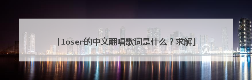loser的中文翻唱歌词是什么?求解