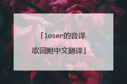 loser的音译歌词附中文翻译