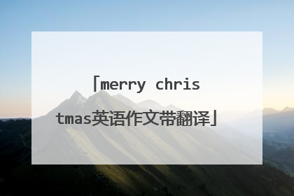 merry christmas英语作文带翻译