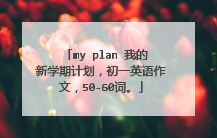 my plan 我的新学期计划，初一英语作文，50-60词。