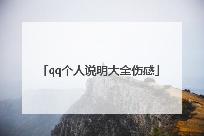 qq个人说明大全伤感