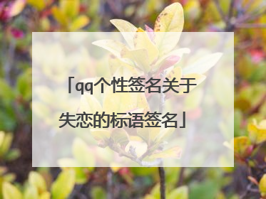 qq个性签名关于失恋的标语签名