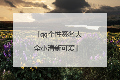qq个性签名大全小清新可爱