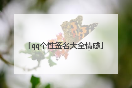 qq个性签名大全情感