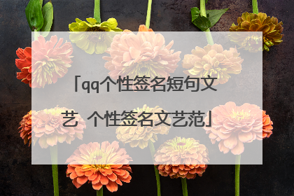 qq个性签名短句文艺 个性签名文艺范