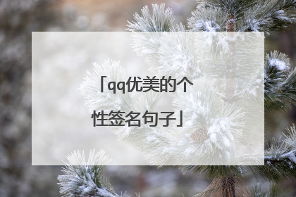 qq优美的个性签名句子