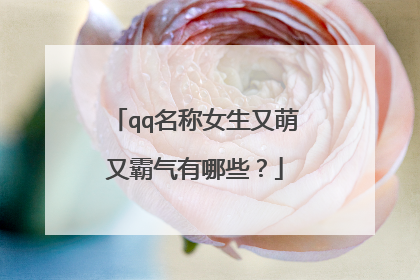 qq名称女生又萌又霸气有哪些?