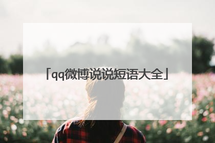 qq微博说说短语大全