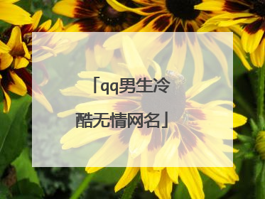 qq男生冷酷无情网名