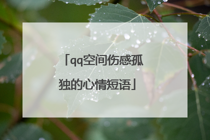 qq空间伤感孤独的心情短语