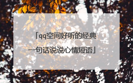 qq空间好听的经典一句话说说心情短语