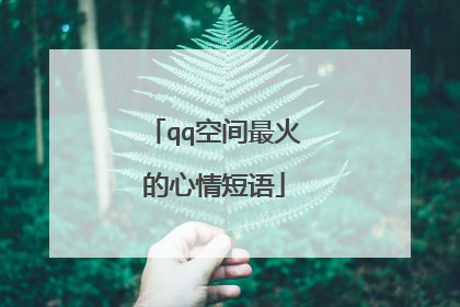 qq空间最火的心情短语