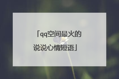 qq空间最火的说说心情短语