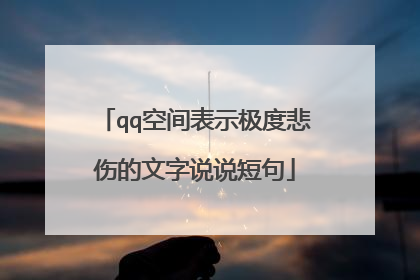 qq空间表示极度悲伤的文字说说短句