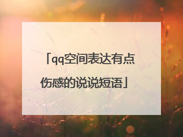 qq空间表达有点伤感的说说短语