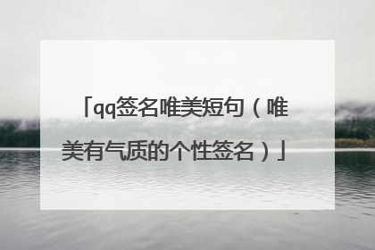 qq签名唯美短句（唯美有气质的个性签名）