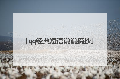 qq经典短语说说摘抄