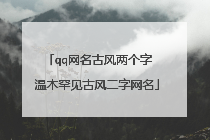 qq网名古风两个字 温木罕见古风二字网名