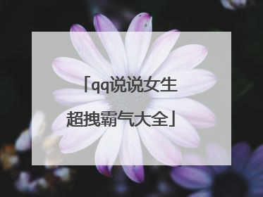 qq说说女生超拽霸气大全