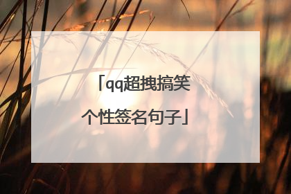 qq超拽搞笑个性签名句子