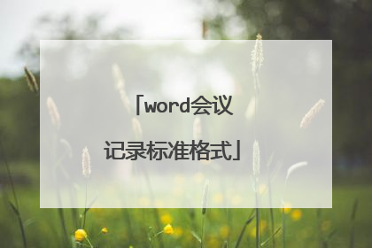 word会议记录标准格式