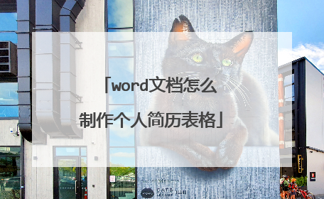 word文档怎么制作个人简历表格