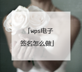 wps电子签名怎么做