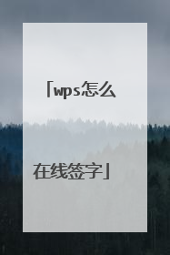wps怎么在线签字
